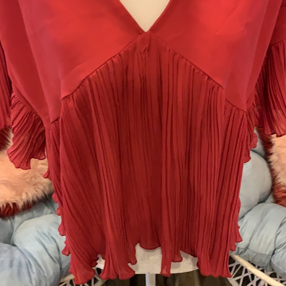 Coral Ruffled Top - Picture 2 of 3